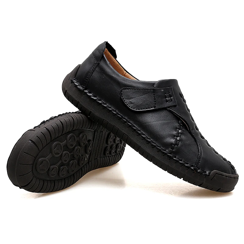 Мужская повседневная обувь ручной работы из натуральной кожи; Роскошные Брендовые мужские лоферы высокого качества; мокасины; черные кроссовки; официальная обувь; большие размеры
