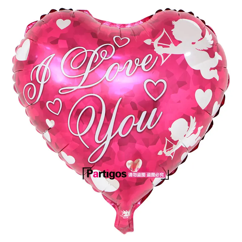 100 шт./лот 45*45 см воздушные шары в форме сердца из алюминиевой фольги с надписью love YOU I, свадебные шары