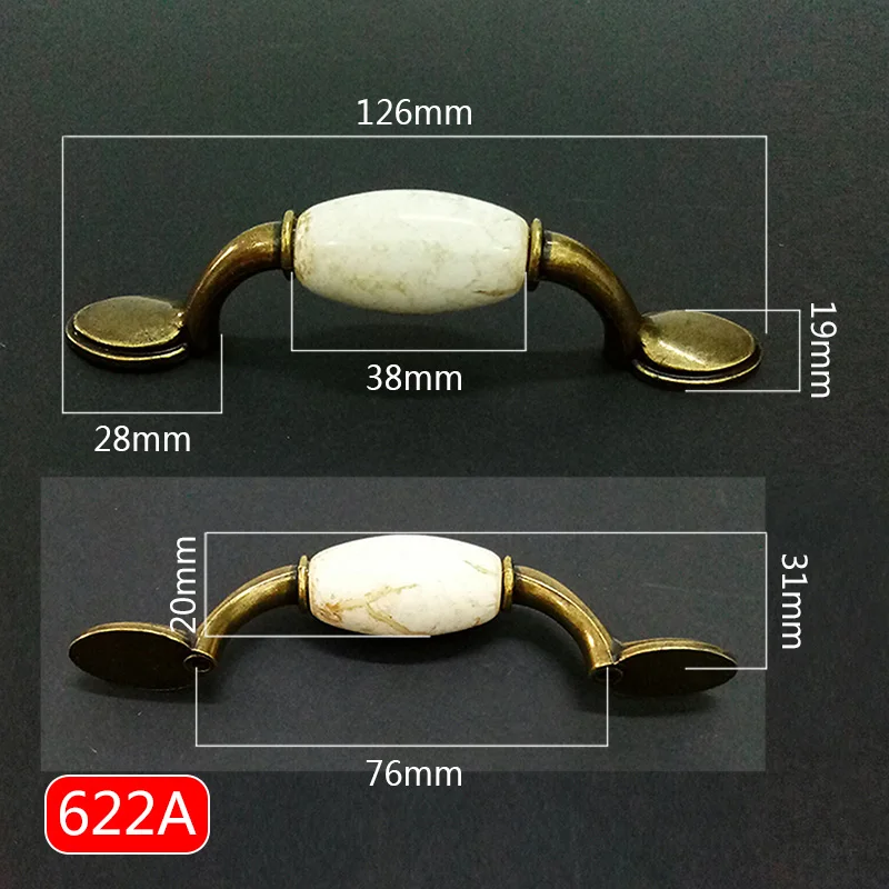 Одна кнопка/отверстие CC 76 мм/96 мм/128 мм ручка для мебели декоративные керамические ручки ручка ящика античная латунь тянет