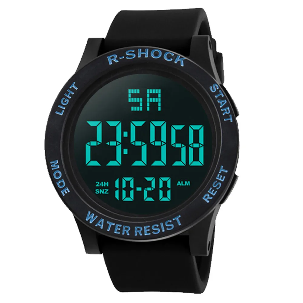 Роскошные Мужские Аналоговые Цифровые военный армейский Спорт светодиодный водонепроницаемый наручные часы светящиеся наручные часы люксовые бренды бизнес часы A30 - Цвет: Синий