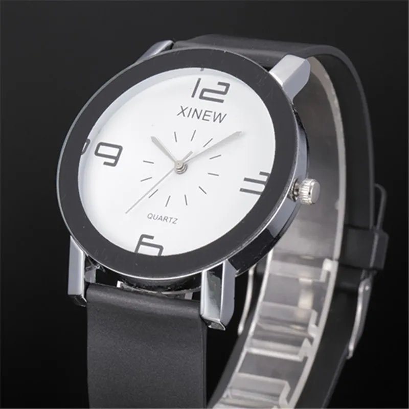 

Chesp Watches Fashion Rubber Quartz Wrist Watch Mens Women Simple Black White Clock Male Gifts Hours Children Boys Sports Clock