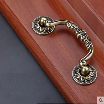 

160mm long h/h 128mm metal pull handles green copper color solid anodize for furniture drawer cupboard cabinet wardrobe archaize