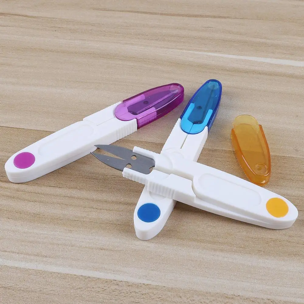 

1pc Random Color Colored Transparent Stainless Steel Snip Thread Cutter Scissors