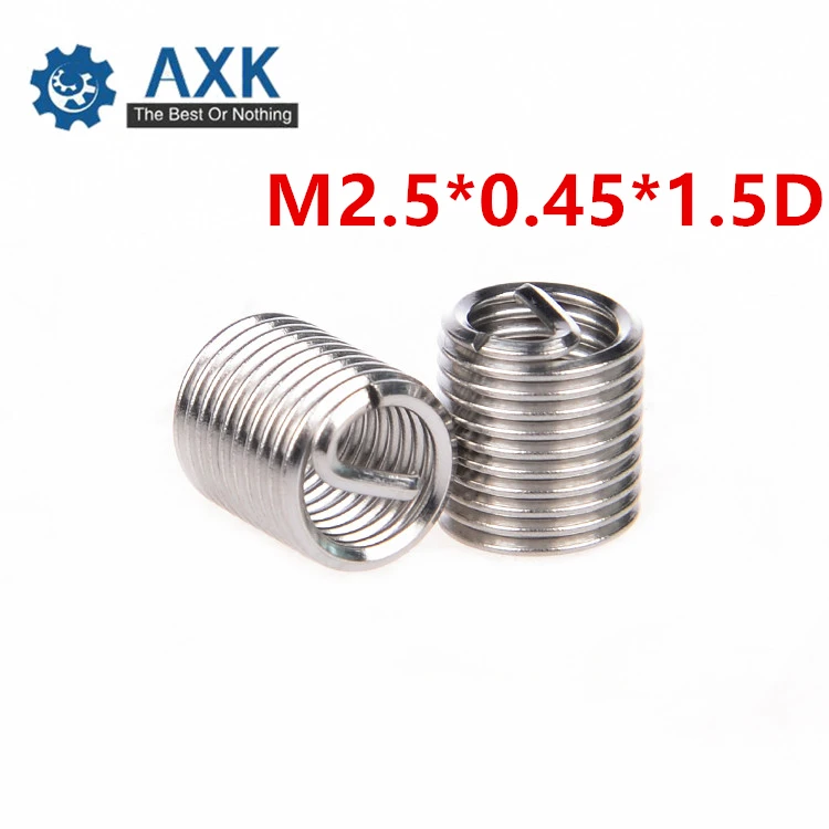 10pcs M8 x 1.25 2.5D Length Helicoil Screw Thread Inserts Repair Stainless Steel