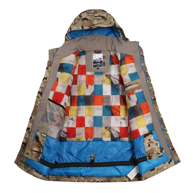 Gsou Snow Winter Ski Jacket Men Camo Snowboard Jackets Men Warm