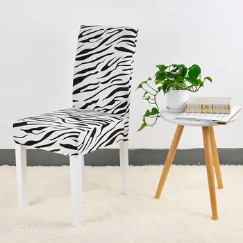 

Zebra Pattern Printing Chair Cover Dining Room Seat Protector Slipcover Stretch Dining Chair Cover Home Decor 1 PC