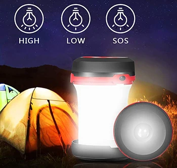 

Portable Folding Spring Lantern with LED Flashlights 2 in 1, 3-Lighting-Modes Survival Tool for Hiking, Camping, Emergency