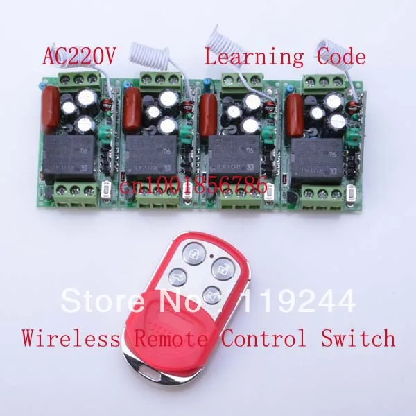 4 Receivers+1 Transmitter Duplicating Copied Cloning Remote Control 220V 1CH 10A RF Wireless Remote Control Power Switch System 4 Receivers+1 Transmitter Duplicating Copied Cloning Remote Control 220V 1CH 10A RF Wireless Remote Control Power Switch System