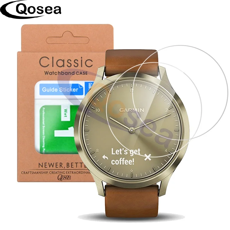 Qosea 10 шт. закаленное стекло для Garmin Vivomove HR защита экрана часов ультрапрозрачная 9H