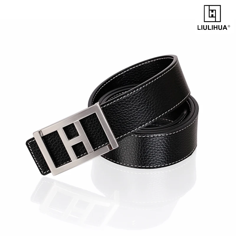 

New Designer LLH Fashion male Belt classic Strap genuine leather Cowskin Men's Belt business male casual Waistband for men belt