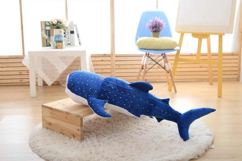 50/100 см стиль синий плюшевая игрушка «Акула» большая кукла рыба из ткани в виде Кита плюшевые животные куклы детские подарки на день рождения