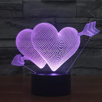 

Colors Changing The Arrow of Love Acrylic 3D LED Night Light USB LED Decorative Table Lamp Baby Sleep Mood Lamp Cupid's Arrow