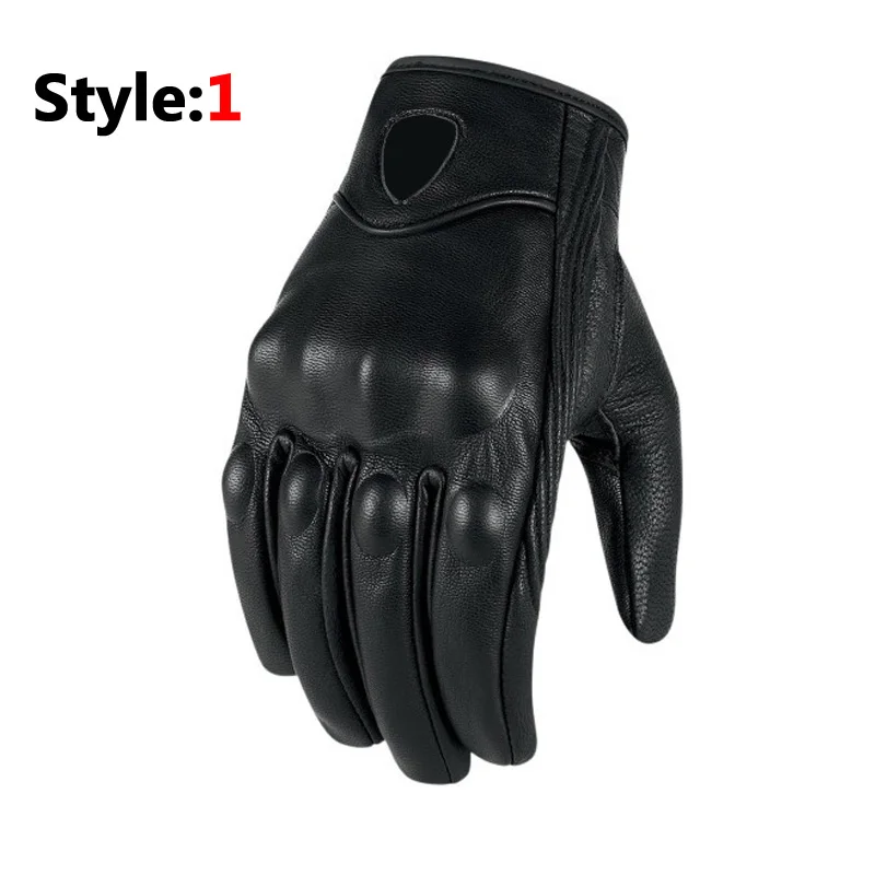 Top Guantes, Модные кожаные перчатки, полный палец, черные, для мужчин, для мотоцикла, перчатки, 2 стиля, для велоспорта, мото перчатки