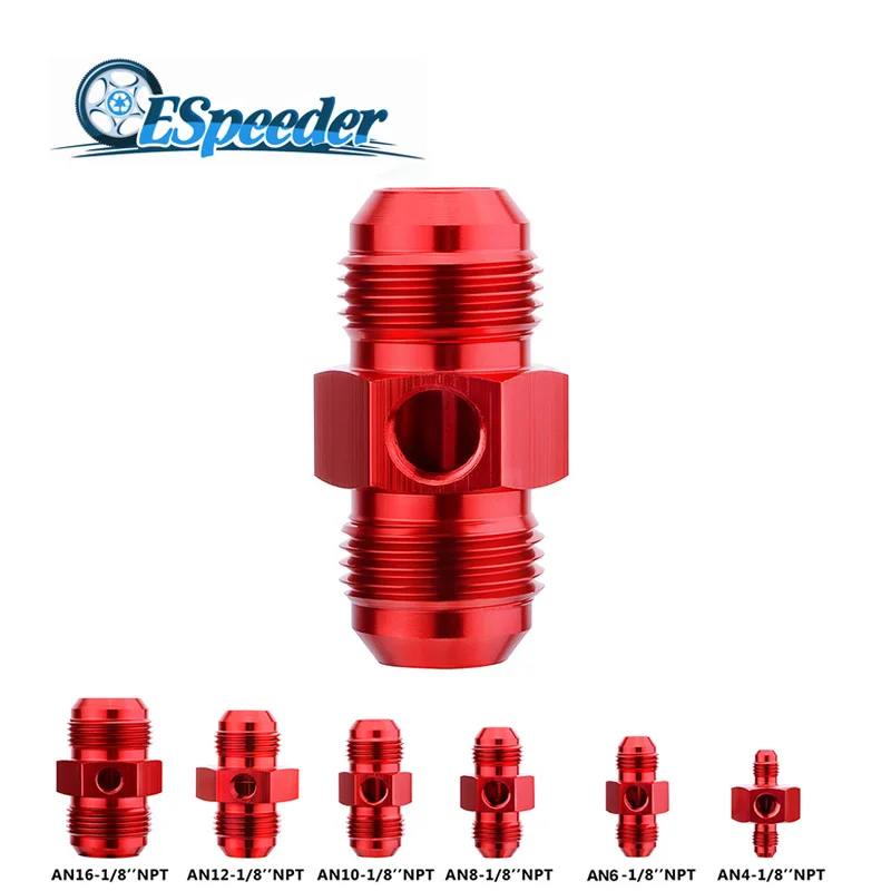 Buy ESPEEDER Aluminum Straight Pressure Gauge Adapter Fitting 10AN Male to 10AN