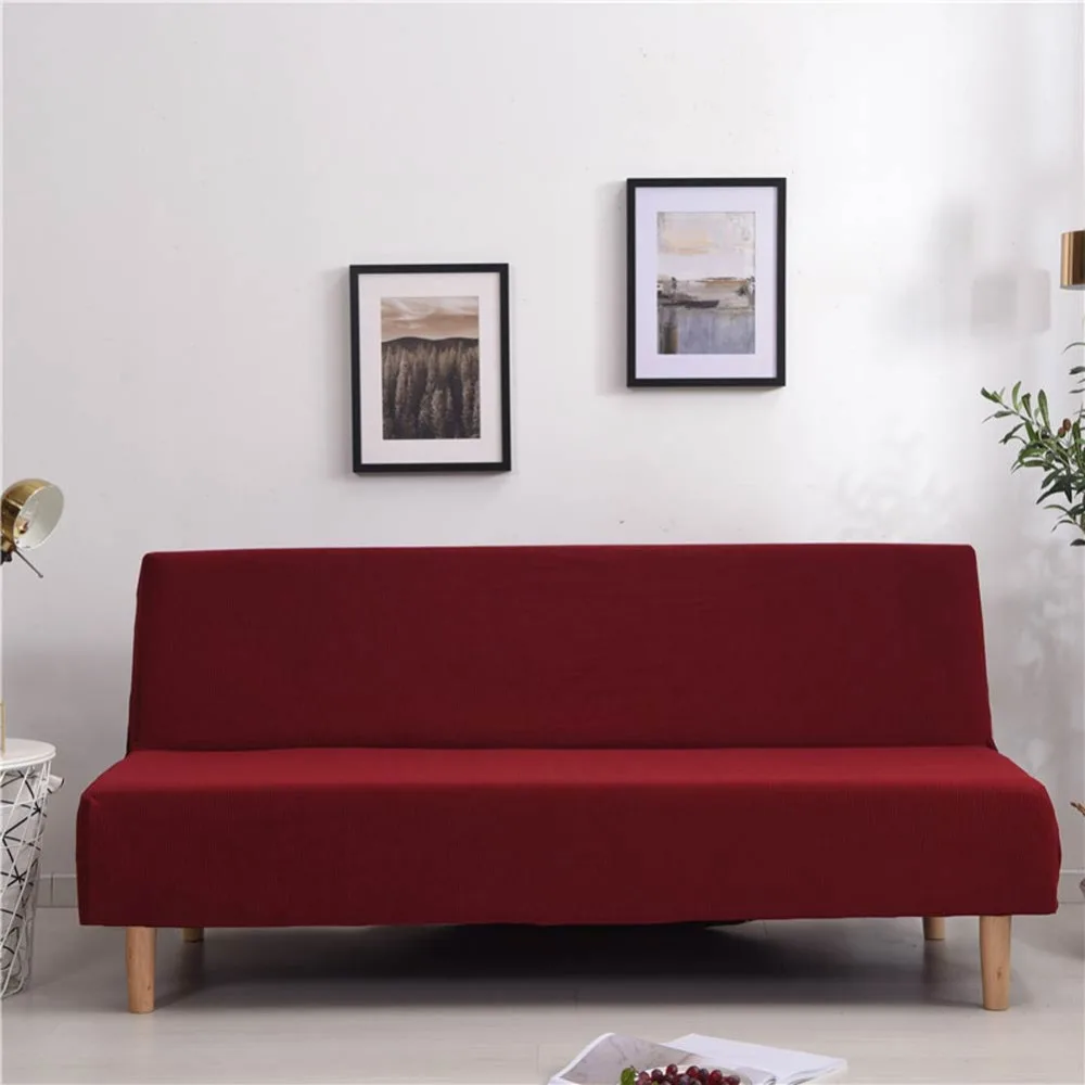 

2019 Dark Wine Red Thick Stretch Elastic 160-190cm No Armrest Sofa Cover Slip Cover Polyester/Spandex Parlour Living Room