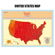 1pcs United States Travel Scratch Map Gold Foil Travel Map Scratch Off Foil Layer Coating World Map School Office Supplies ezone 8pcs mini scratch map travelogue notebooks traveler journey scratch off world map gift for education school office supply