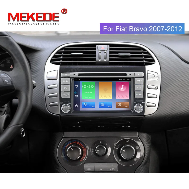 Cheap MEKEDE HD 2G RAM Car Multimedia Player Android 9.1 GPS 2 Din Stereo System For Fiat/Bravo 2007-2012 Radio am fm Wifi USB 5