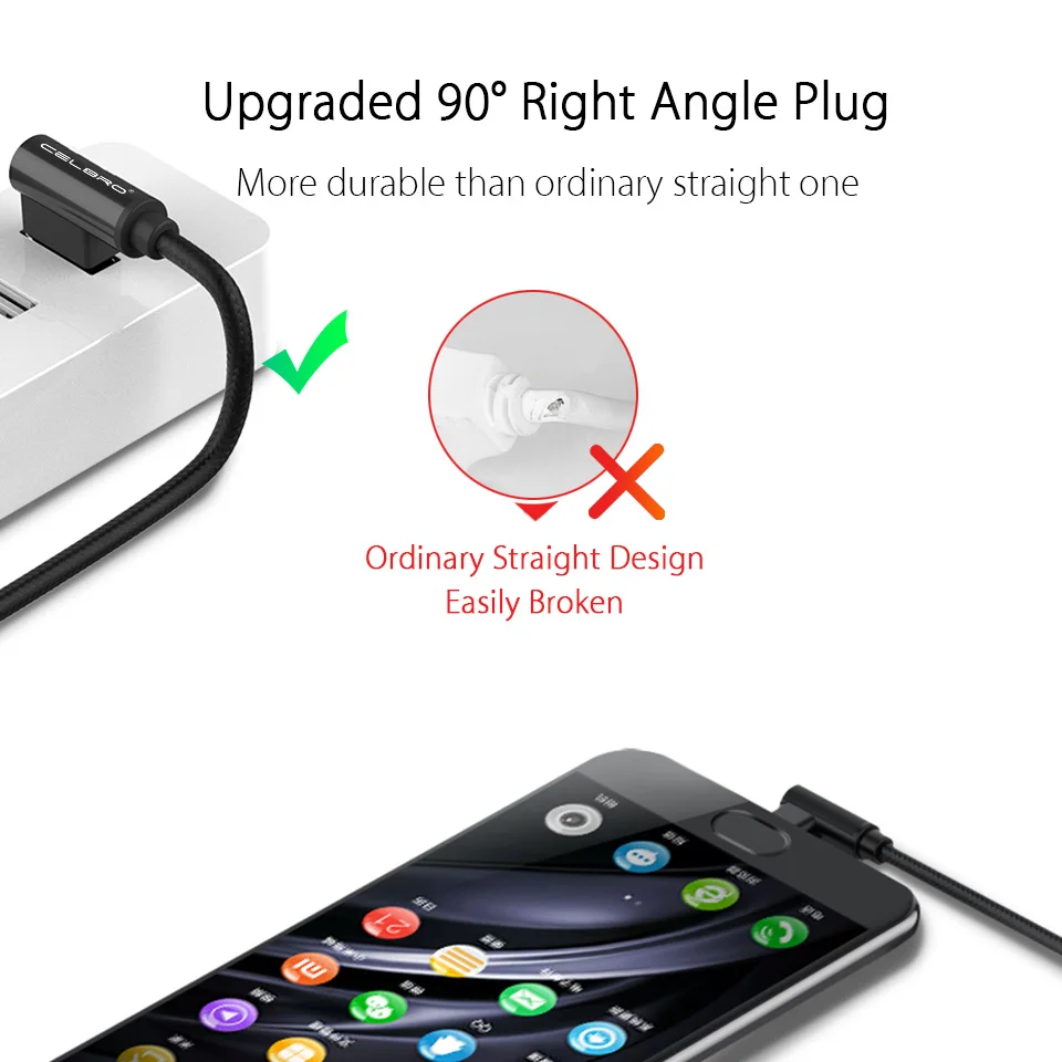 90 градусов Micro usb зарядный кабель провод для samsung Galaxy A5 A7 A9 Xiaomi Redmi Note 6 5 pro Android USB кабель 1 м 2 м 3 м