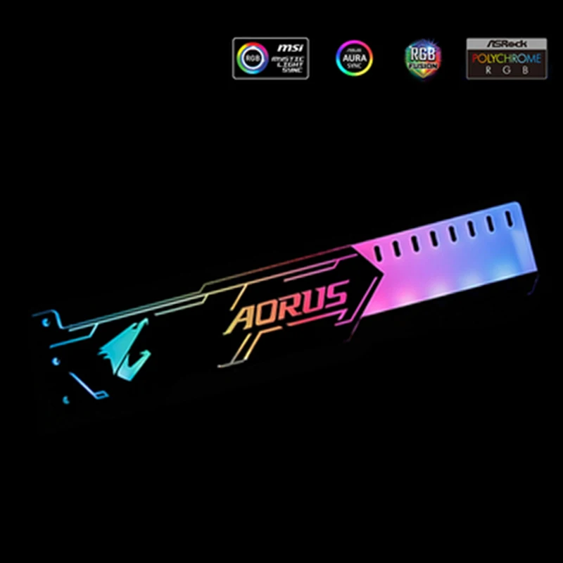 Gigabyte AORUS Графика карты Поддержка GPU держатель кронштейн акриловая лазерная гравированная 5V 3PIN ARGB/RGB VGA рамка NVIDIA ROG ASUS Gigabyte AURA SYNC - Цвет лезвия: Gigabyte AORUS