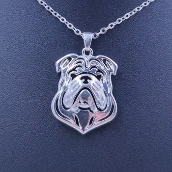 

2020 English Bulldog Necklace Dog Animal Pendant Gold Silver Plated Jewelry For Women Male Female Girls Ladies Kids Boys N018