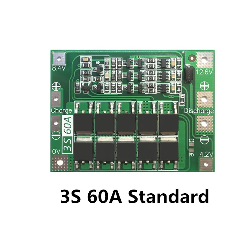 3S 60A Bms плата 11,1 В 12,6 в 18650 литий-ионный аккумулятор Защитная плата улучшенная версия-Горячая Распродажа