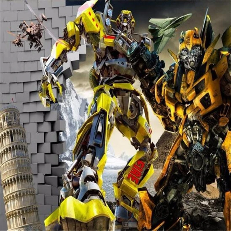 

Beibehang  Transformers Wallpaper Photo Custom 3D Wall Murals Kid Interior Bedroom Nursery Room decor Superhero papel de parede