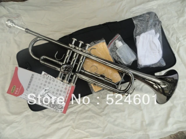 Big Musical Instruments factory production can also customize TR-1335 black nickel small Bb trumpet inventory