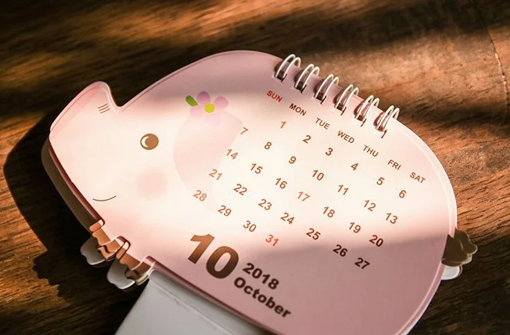 1 шт. милый единорог; Фламинго свинья вишня цветы мини настольный календарь Настольный календарь Канцтовары Школьные принадлежности