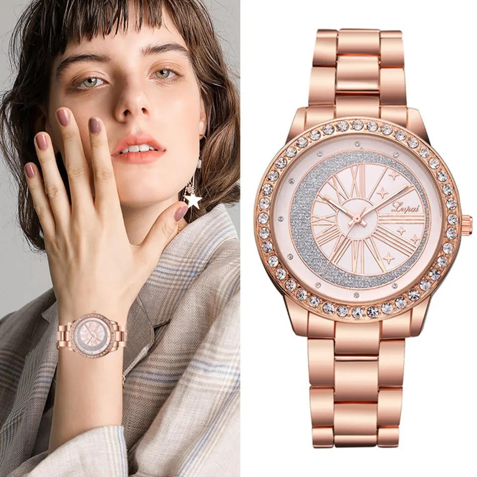 Lvpai Luxury Brand Watches Women Stainless Steel Sport Watch Rose Gold