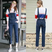 2016 Весна 5 Цвета Карманы Denim Комбинезон Дамы American Apparel Повседневная Капри Тонкий Комбинезон Джинсы Комбинезоны Женщины Новую Одежду