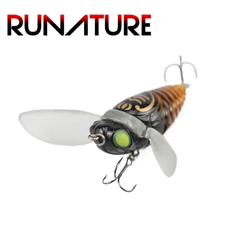 Runature Cicada жесткая приманка для рыбалки 40 мм/6 г Топ водные мухи приманки в виде насекомых Рыбалка Isca искусственная жесткая приманка рыболовные снасти