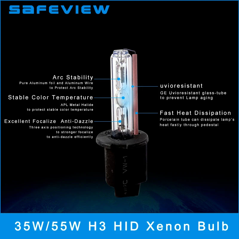 2 штуки ксеноновые лампы H3 Автомобильные фары 35 Вт/55W 4300K 6000K 8000K с переключением