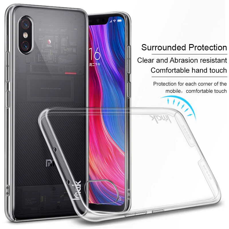

Xiaomi Mi 8 Explorer Edition Case IMAK Clear Crystal PC Plastic Hard Cover Case For Xiaomi Mi 8 Explorer Gift Screen Protector