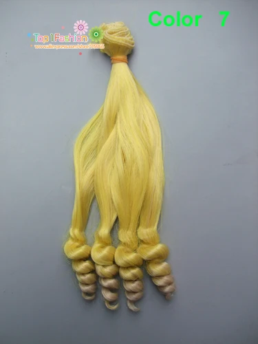 25 см волнистые кукла волосы SD AD 1/3 1/4 1/6 bjd кукла diy парики для blyth BJD вьющиеся куклы для девочек, купальная одежда - Цвет: Color 7