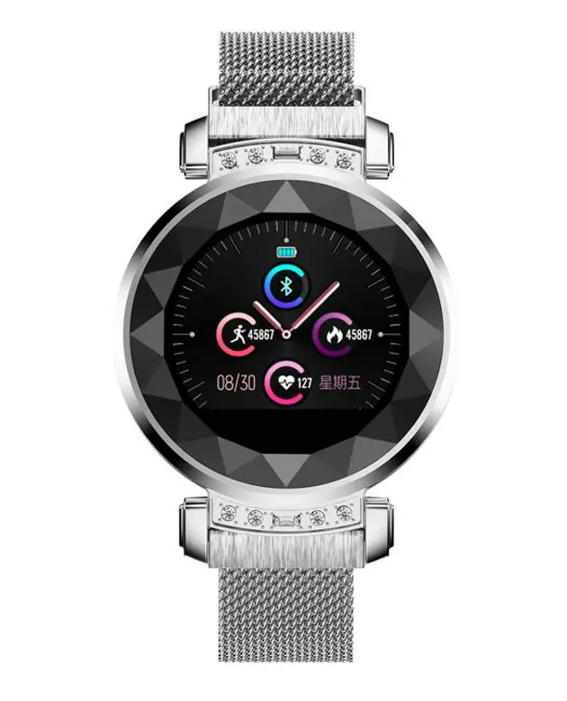 SL08 женские Смарт-часы с монитором сердечного ритма женские часы фитнес-трекер Браслет Женские Смарт-часы IP68 смарт-браслет - Цвет: silver