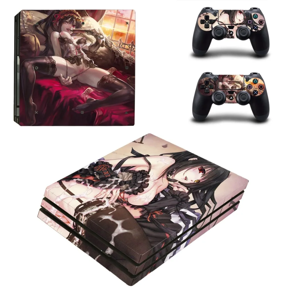 Милая девушка Tokisaki Kurumi PS4 Pro наклейка на кожу для PlayStation 4 консоль и 2 контроллера