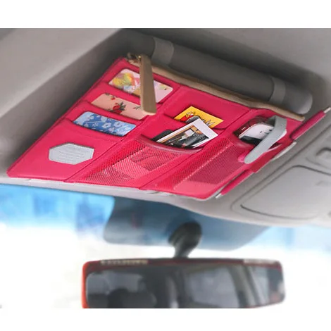 

Travel Accessories Thin Automobile Sun Shading Board Bag Parking Card Bill Receipt Sundries Storage Hanging Bag Car Interior
