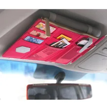 Travel Accessories Thin Automobile Sun Shading Board Bag Parking Card Bill Receipt Sundries Storage Hanging Bag Car Interior