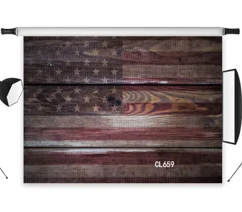 

Seamless Washable No Crease Polyester Rustic Wood Board American Flag Background Backdrop Photography Studio Prop Photographic