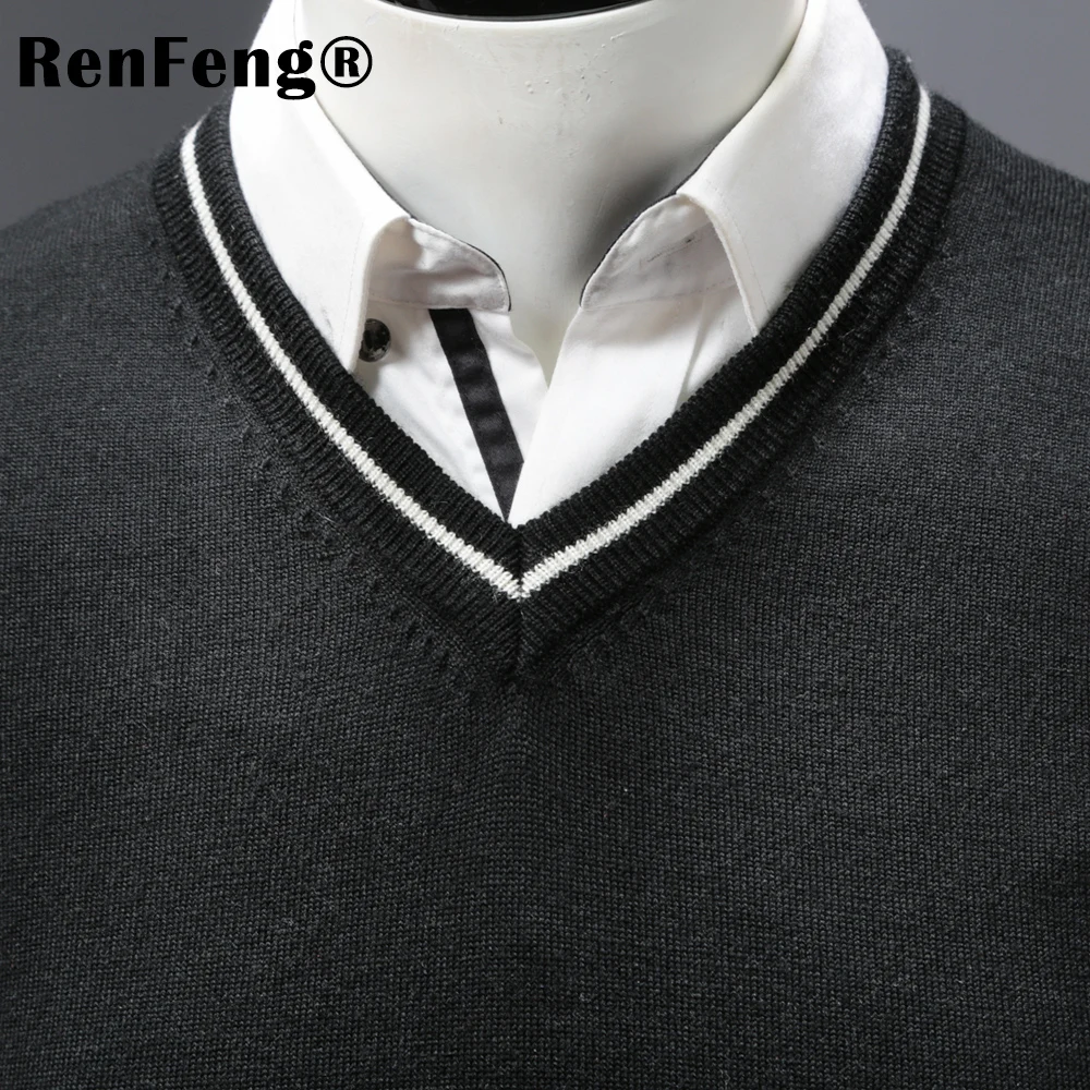 2018 New Arrival Solid Patchwork Sweater Vest Men Cashmere Sweaters Wool Pullover Men Brand V-Neck Sleeveless Jersey Hombre (4)