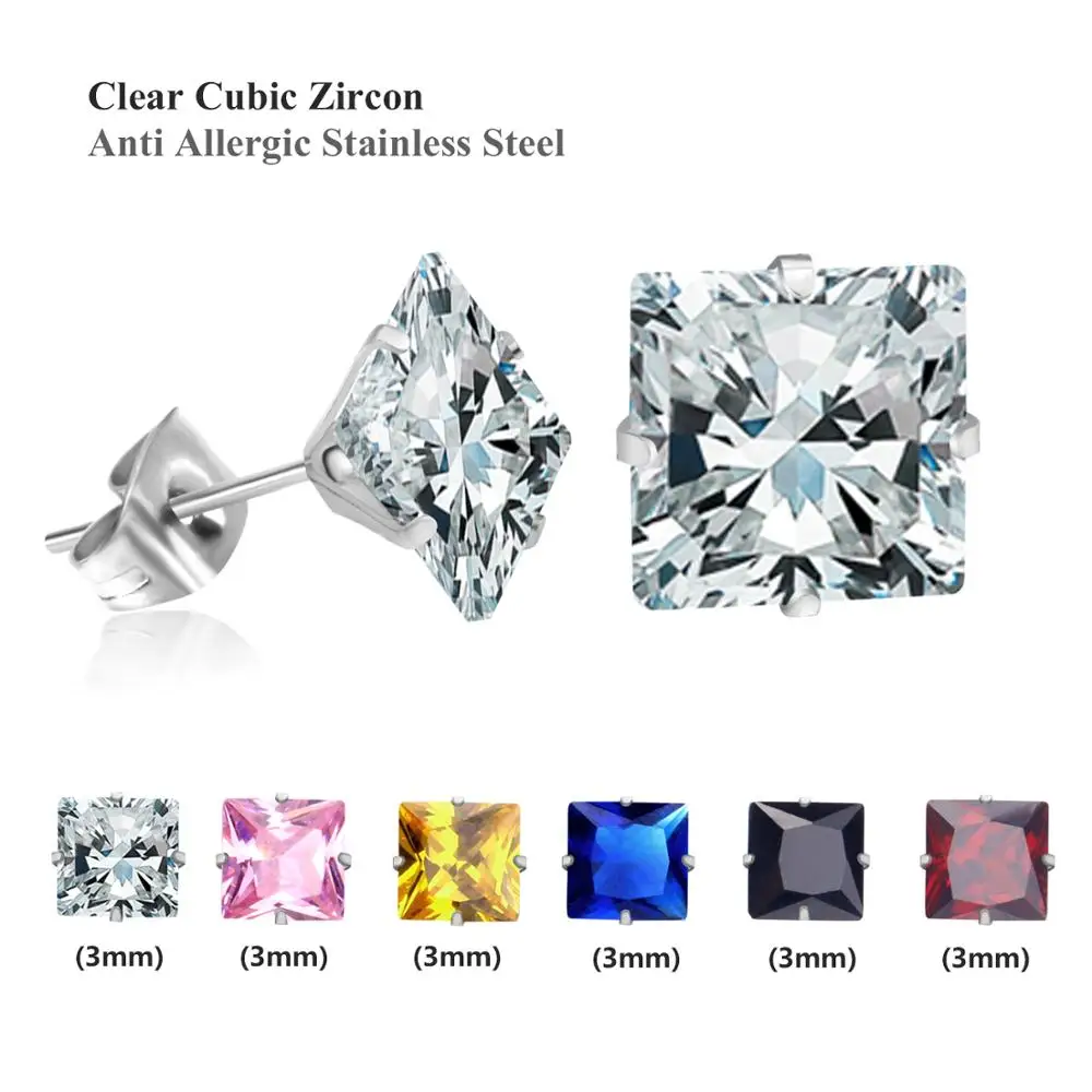 Orecchini a Perno In Argento Sterling S925 Con Zirconia