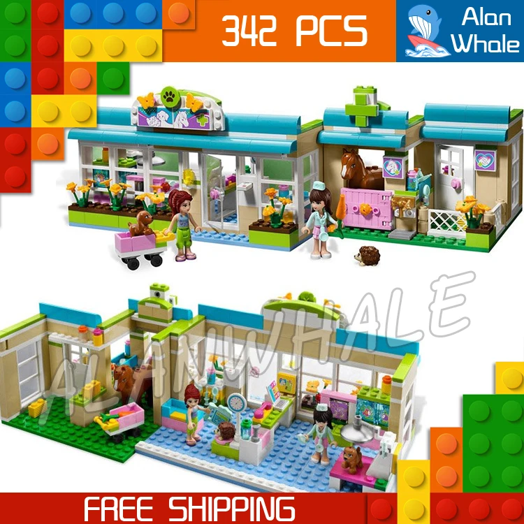 

342pcs new 10169 bela Girls Friends Series Heartlake Pet Hospital Mia Veterinarian Building Blocks Toys Compatible With lego