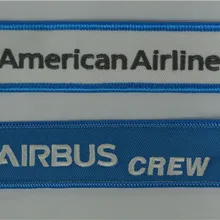 American Airlines Airbus экипажа Вышивка брелок брелки брелок вышитый брелок 13x2.8 см 100 шт./партия