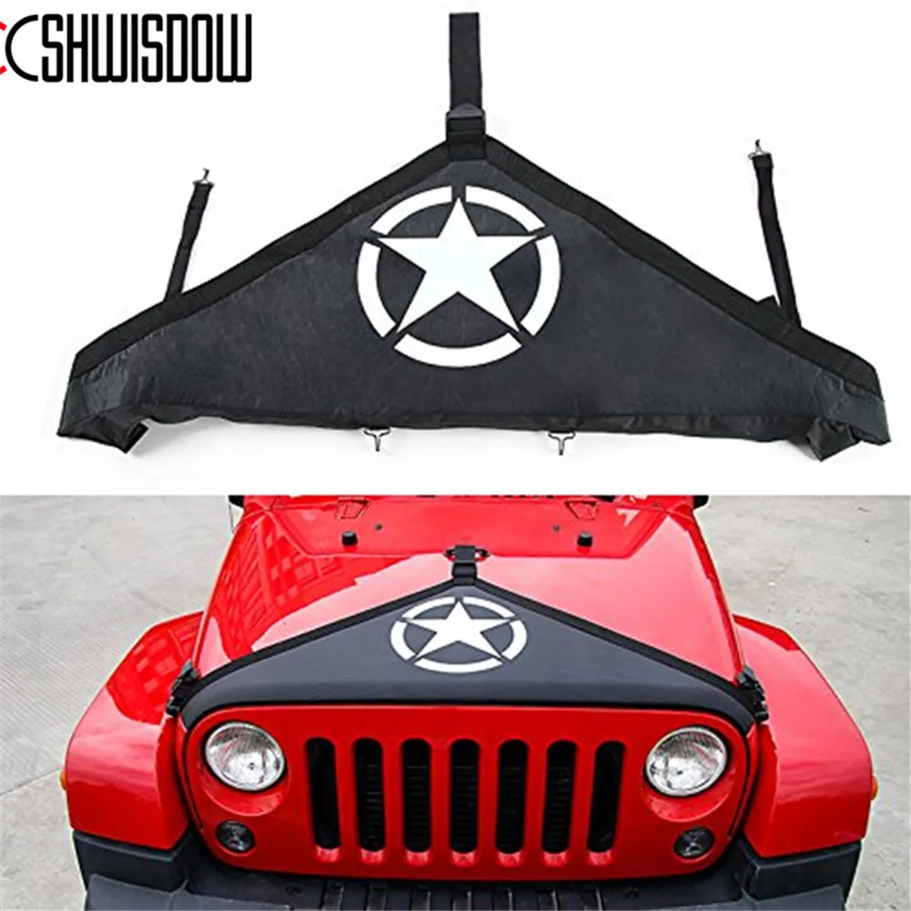 Hood Bra Cover Star Engine Cover Car Head Decoration Canvas For Jeep