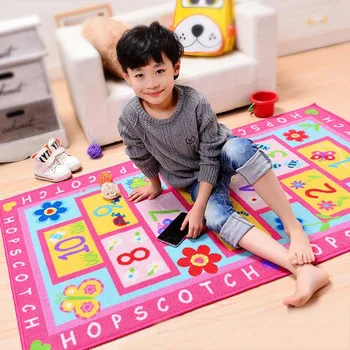 

Children/Kid Play Game Rug Letter Geometry Printing Carpet Washable and Anti-slip Rug for Living room/Bedroom/Tea table mat