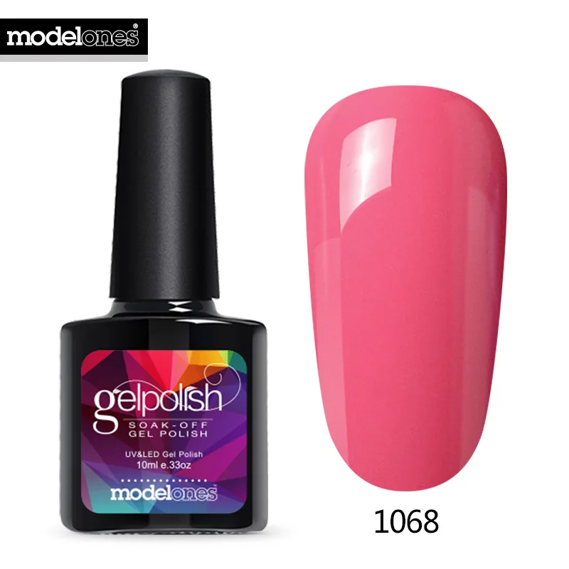 Modelones Colorful Nail Art Led Gel Polish Soak Off Shining Nail Gel Varnish Long Lasting Enamel Semi Permanent Lacquer Gel - Color: 1068