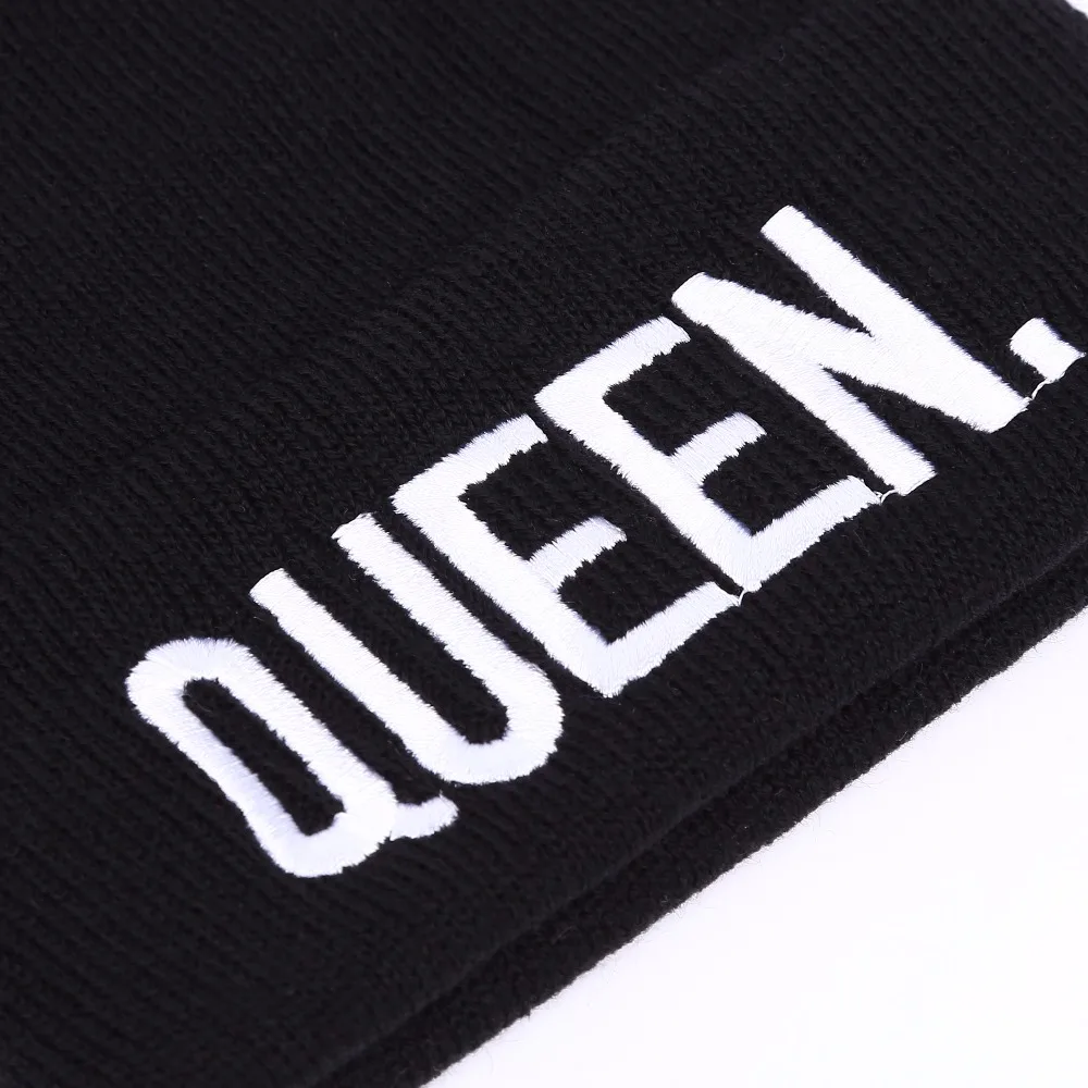 Шапки KING QUEEN с вышивкой теплые зимние шапки для него хип хоп взрослых мужчин и