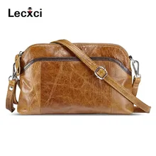 Lecxci Малый Для женщин мягкая Винтаж кожа Crossbody мешок smartphone Женские Сумки на ремешке сцепления кошелек