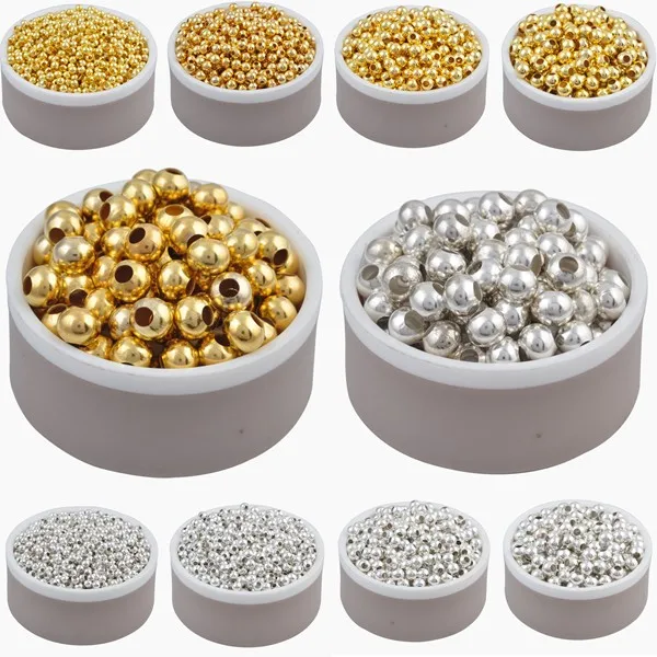 

LNRRABC New Sale Gold Silver Color Alloy Space Loose Beads 3 4 5 6 8 mm beads for Diy Necklace jewelry making jewelry perles