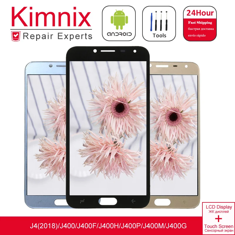 

Adjust Brightness LCD For Samsung J4 J400 SM- J400F J400H J400G / DS LCD Display Touch Screen Digitizer Assembly